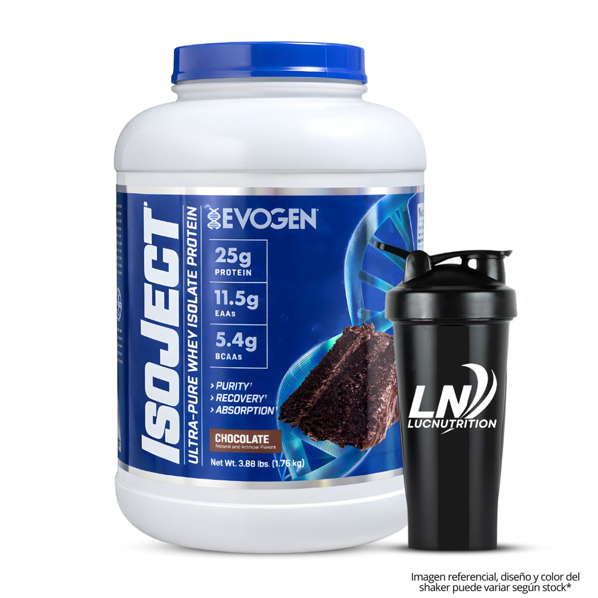 EVOGEN - IsoJect 3.88 LB Proteina Isolate Evogen - Chocolate + Shaker