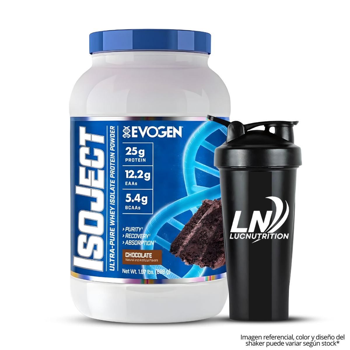 EVOGEN - Isoject 28 Serv Proteina Isolatada Evogen - Chocolate + Shaker