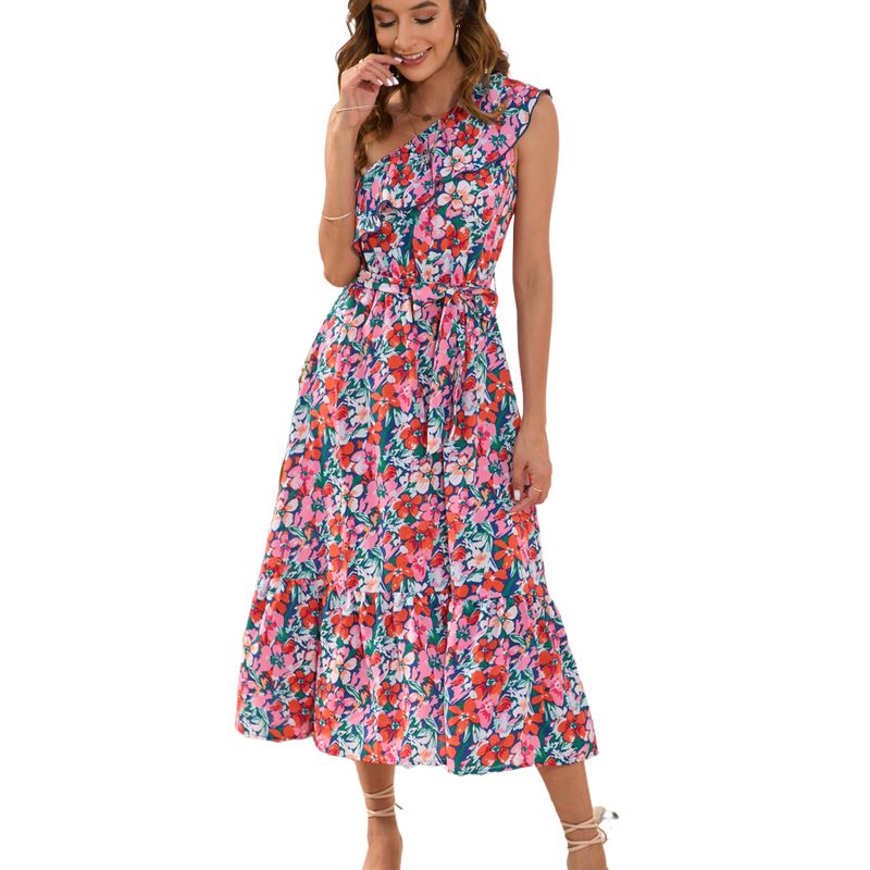 BLWOENS - Vestido casual de para mujeres - Rojo