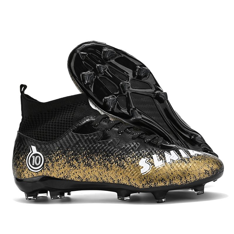DANWEILE - Botas de fútbol Spike High FG para hombre - Negro