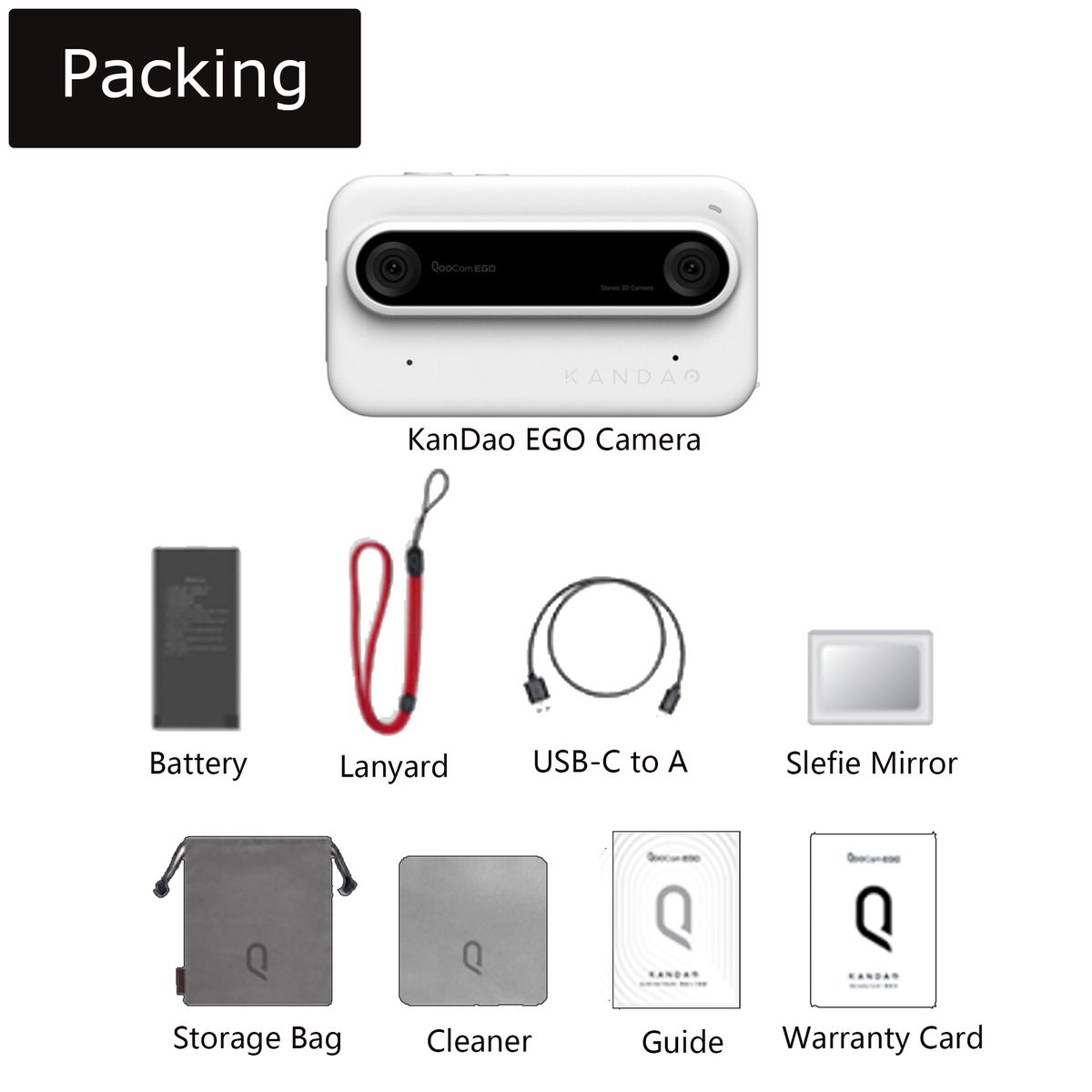 KANDAO - Cámara 3D de vídeo espacial KanDao EGO Blanco - Only Camera