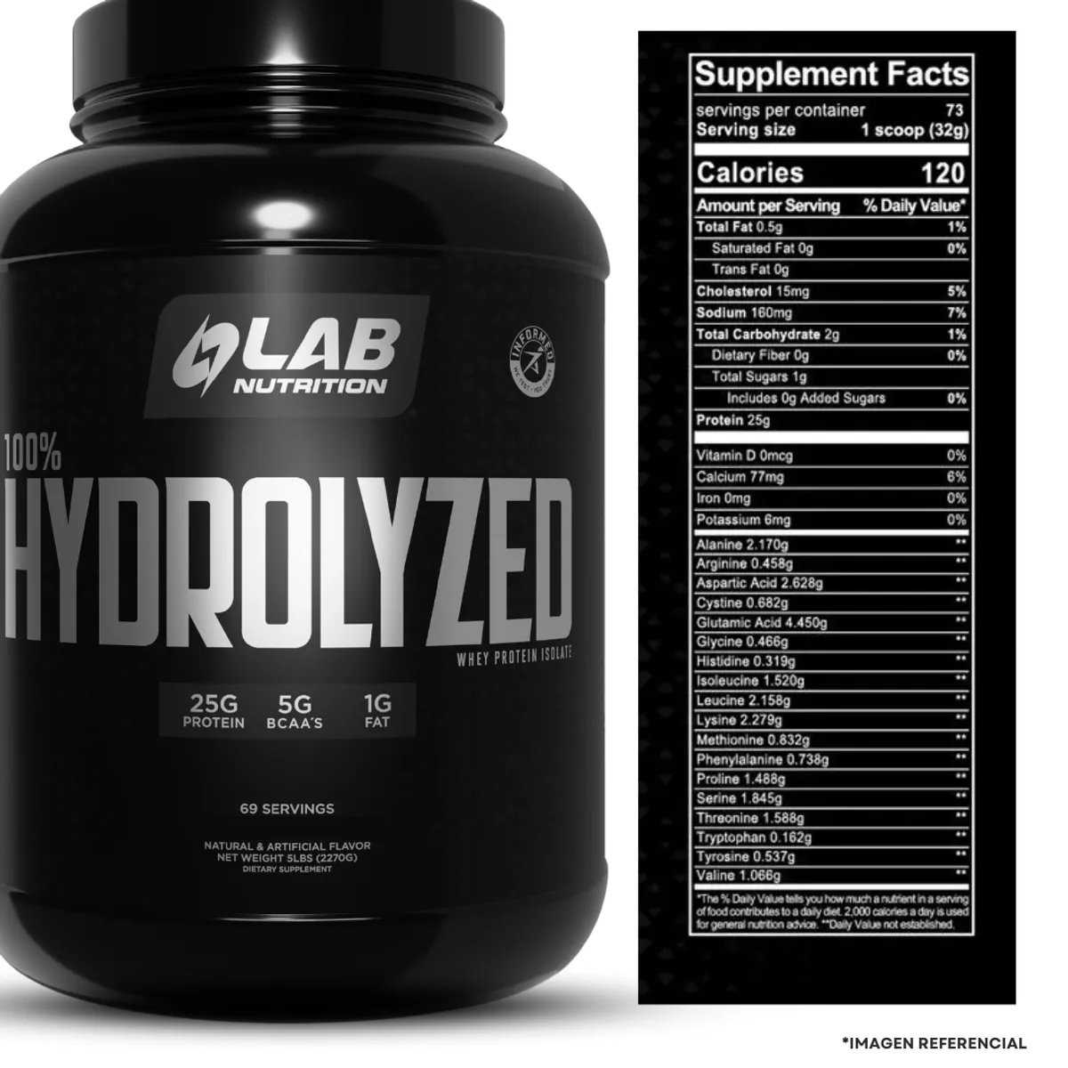 LAB NUTRITION USA - Proteína Hidrolizada Lab Nutrition 5Lb Cookie and Cream + Shaker