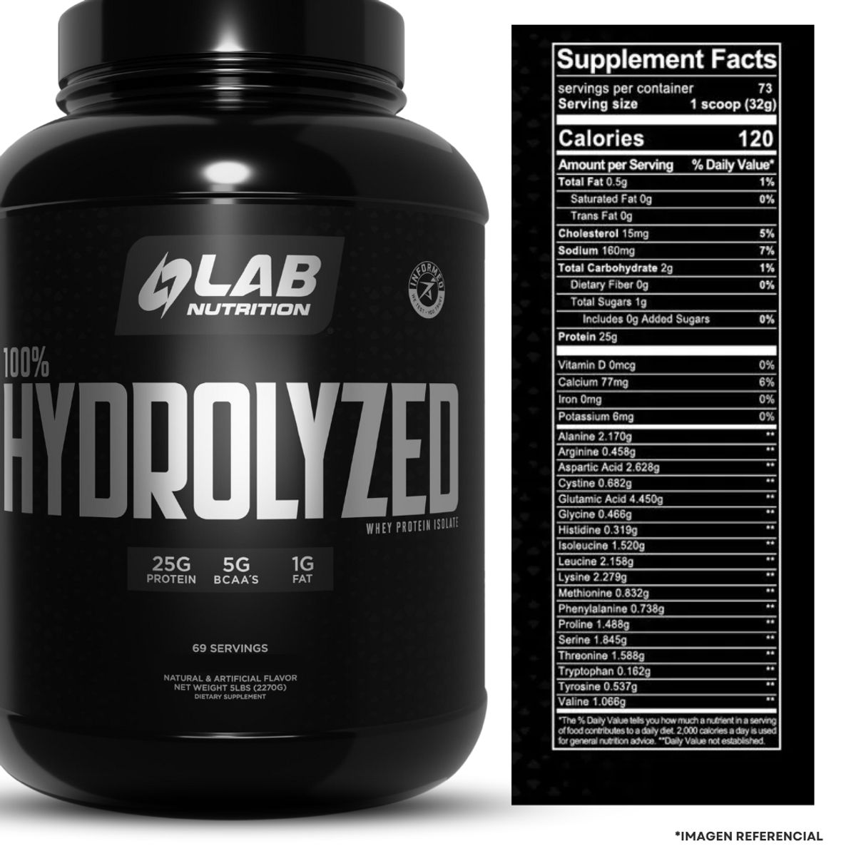 LAB NUTRITION USA - Proteína Lab Nutrition Isolate Hydrolizada 5 Lb Cookie + Shaker