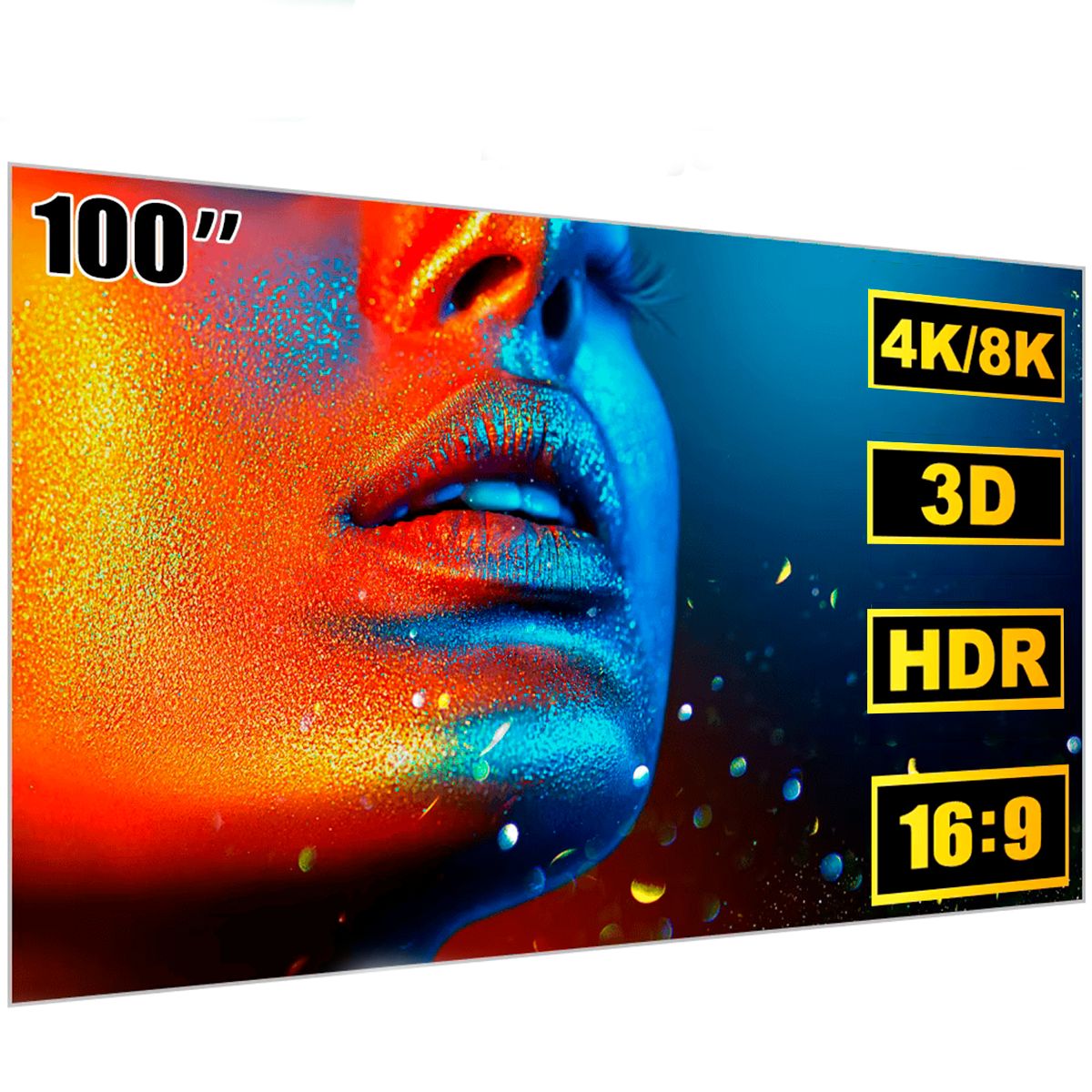 OWLENZ - Pantalla Ecran Reflectiva Para Proyector 100 Pulgadas Gris