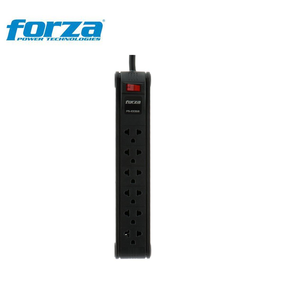 FORZA - REGLETA DE 6 TOMAS FORZA  NEGRO 220V PS-1006B 03 MTRS