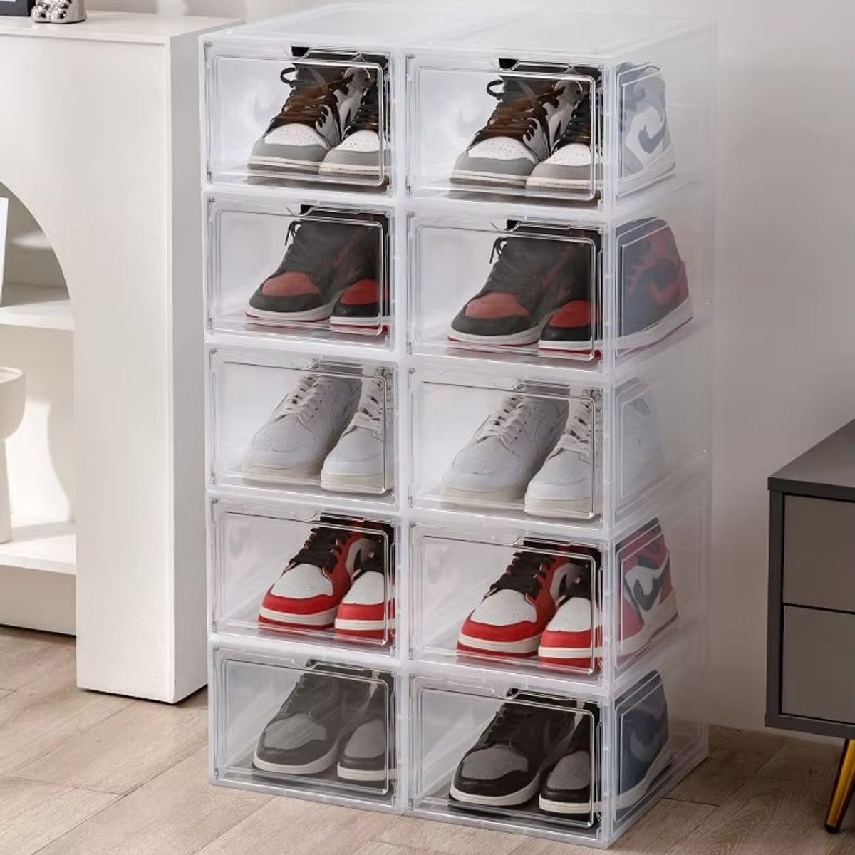 GENERICO - Caja organizadora de zapatos Premium Transparente pack x 3