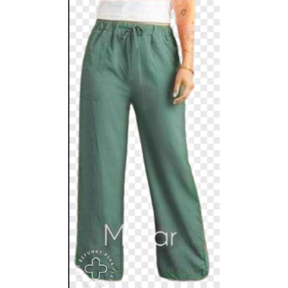 GENERICO - Pantalón palazzo lino para dama