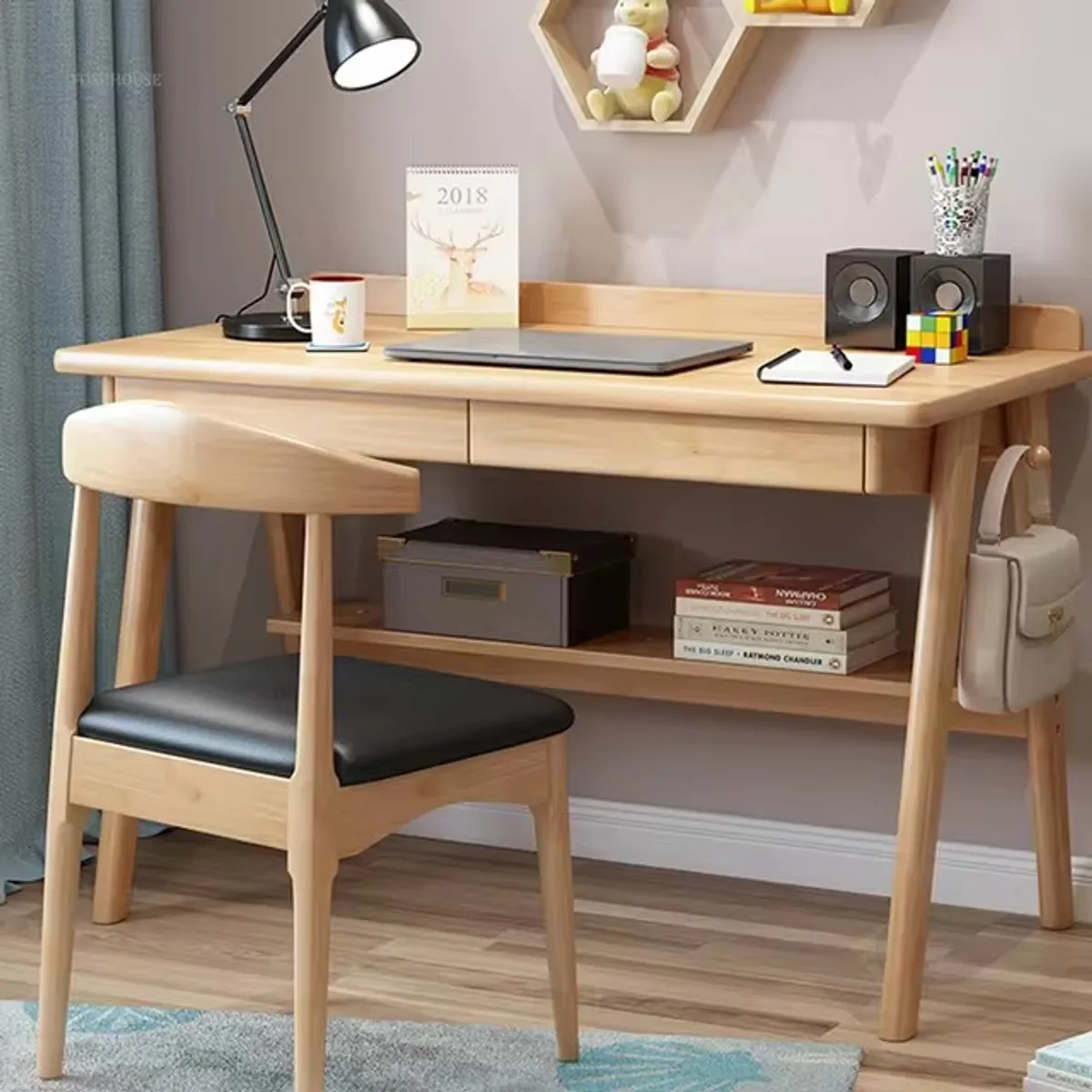 DMUEBLES - DM ESCRITORIO WORD DE 120 CM + SILLÓN - NATURAL