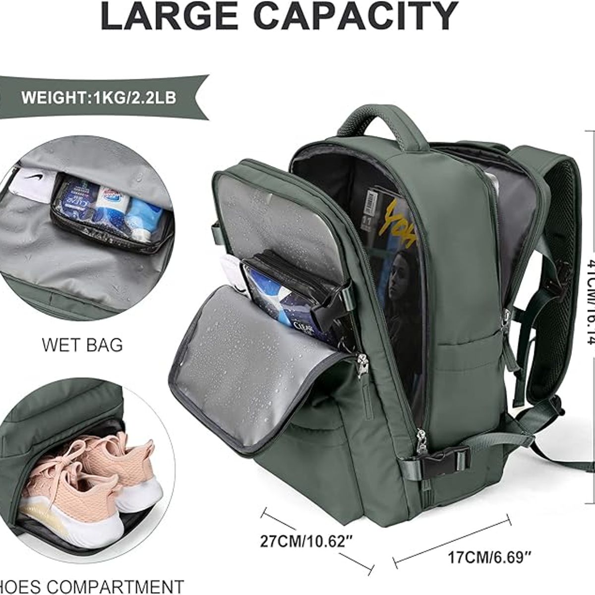 SUNSHINE - Mochila De Viaje De Gran Capacidad Cabinera Aprobada Viral de Tiktok