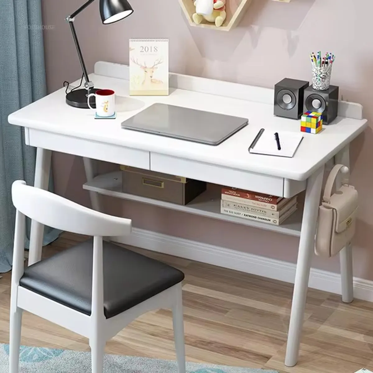 DMUEBLES - DM ESCRITORIO WORD DE 120 CM + SILLÓN - BLANCO