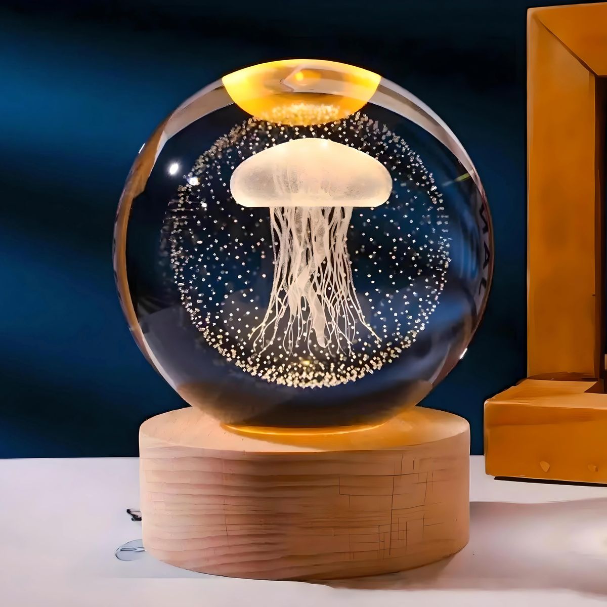 GENERICO - ESFERA DE CRISTAL LÁMPARA LED ADORNO MEDUSA DECORATIVO 3D