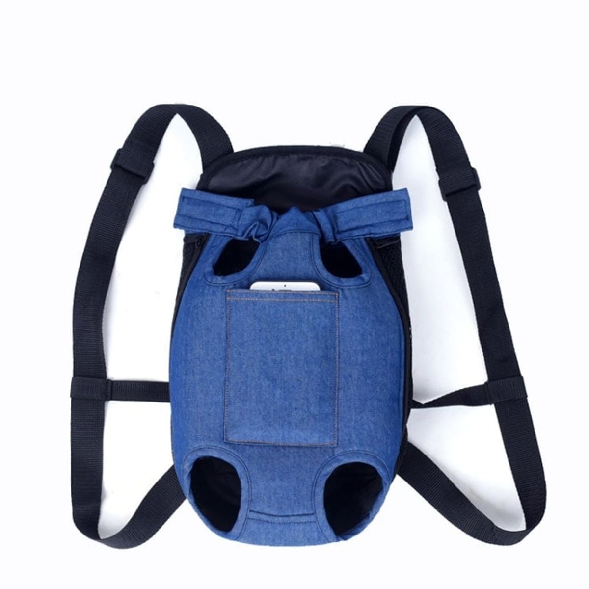 GENERICO - Mochila Canguro Para Mascotas Denim Azul Talla S