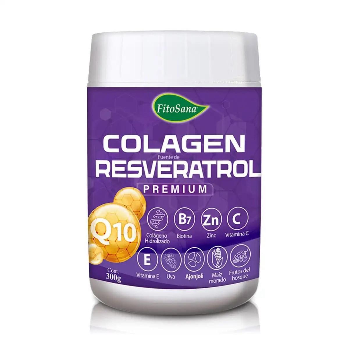 FITOSANA - Colágeno Resveratrol y Q10 Premium En Polvo (300g) - Antiedad
