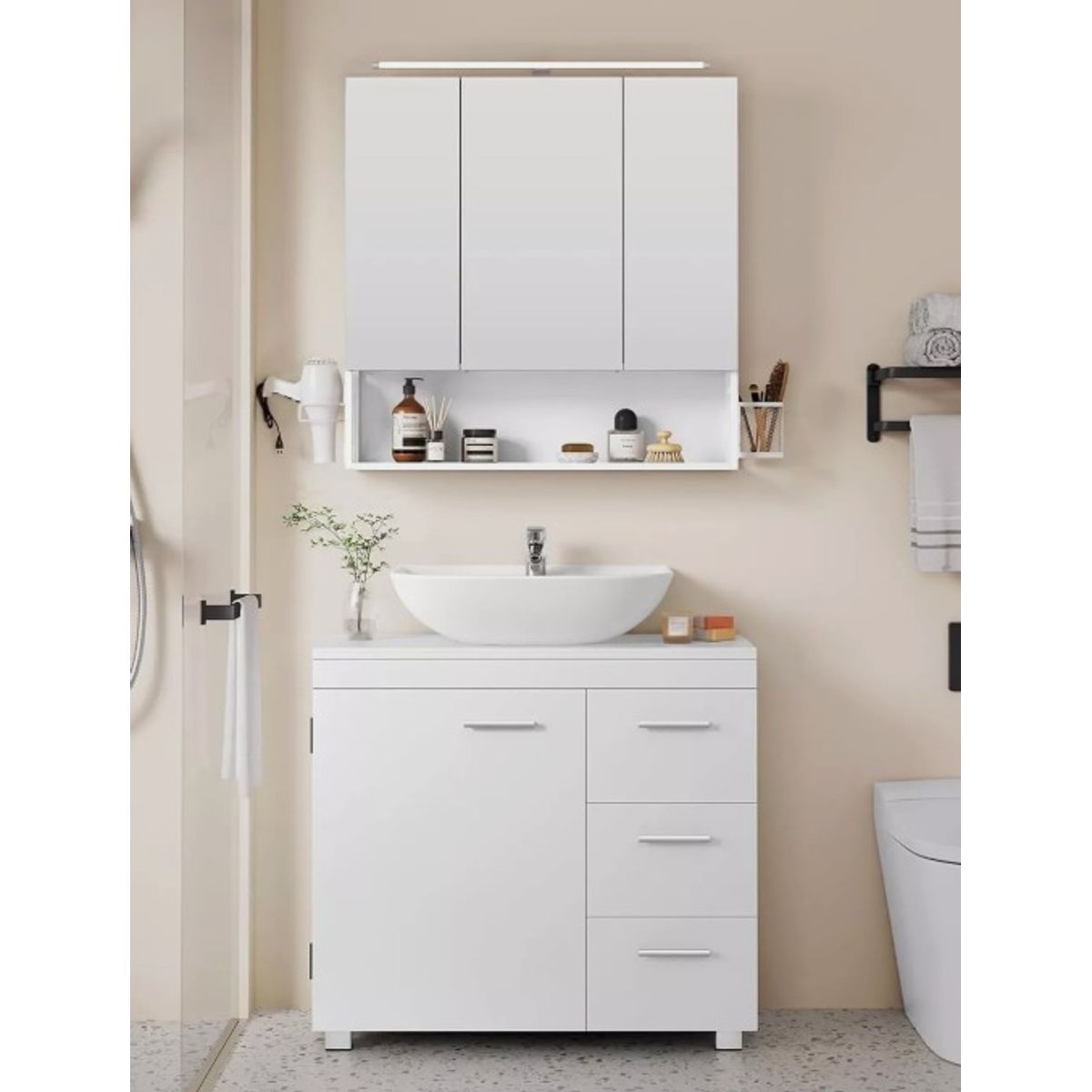 NACION MUEBLES - Gabinete moderno de 3 cajones NM