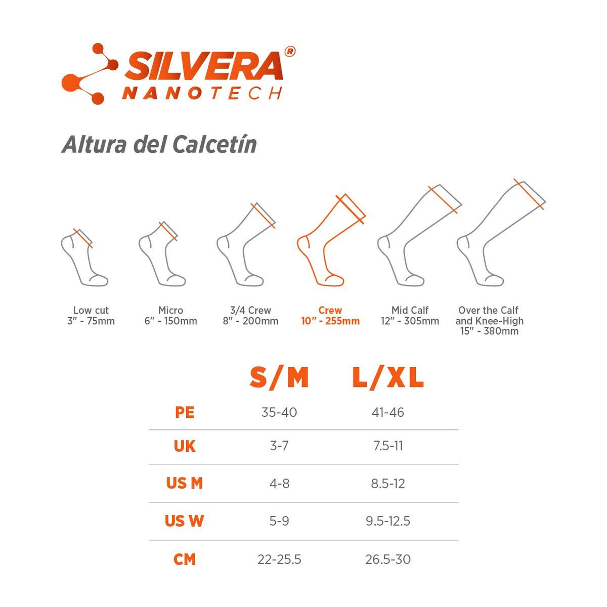 SILVERA NANOTECH - Medias deportivas compresión running ciclismo gym outdoor hombre mujer