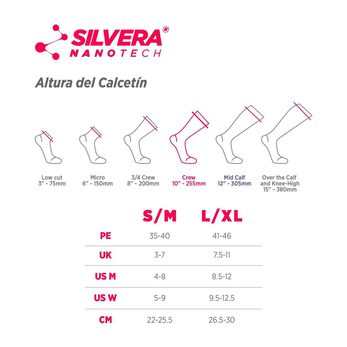 SILVERA NANOTECH - Medias deportivas compresión running ciclismo gym outdoor hombre mujer