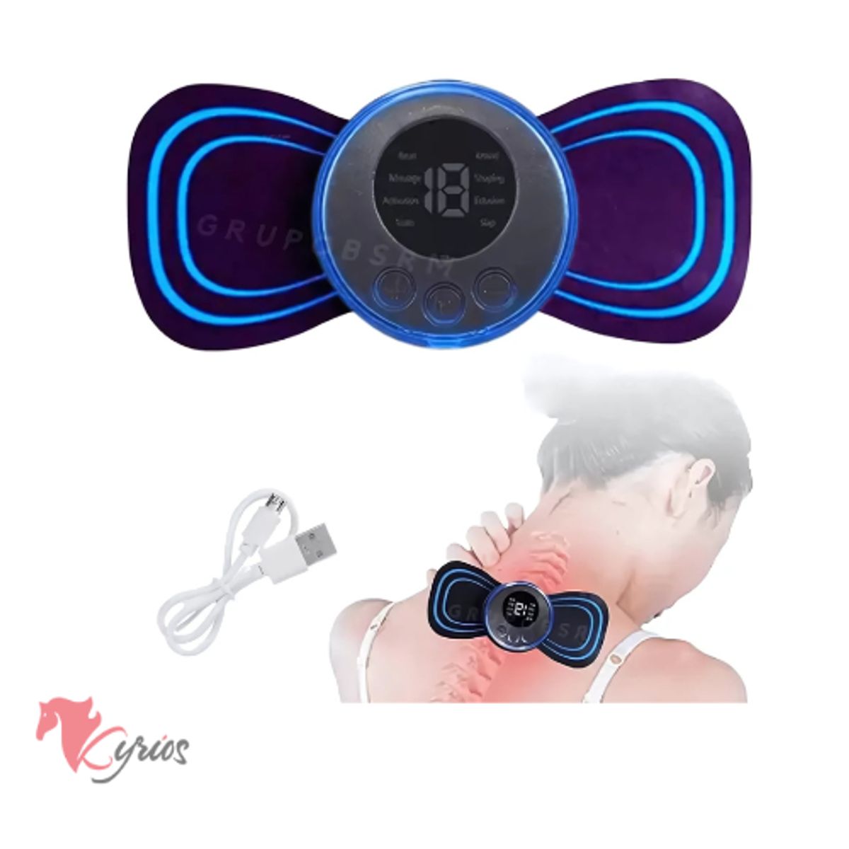 NO LOGO - Mini Masajeador Portátil Eléctrico Modelo Parche