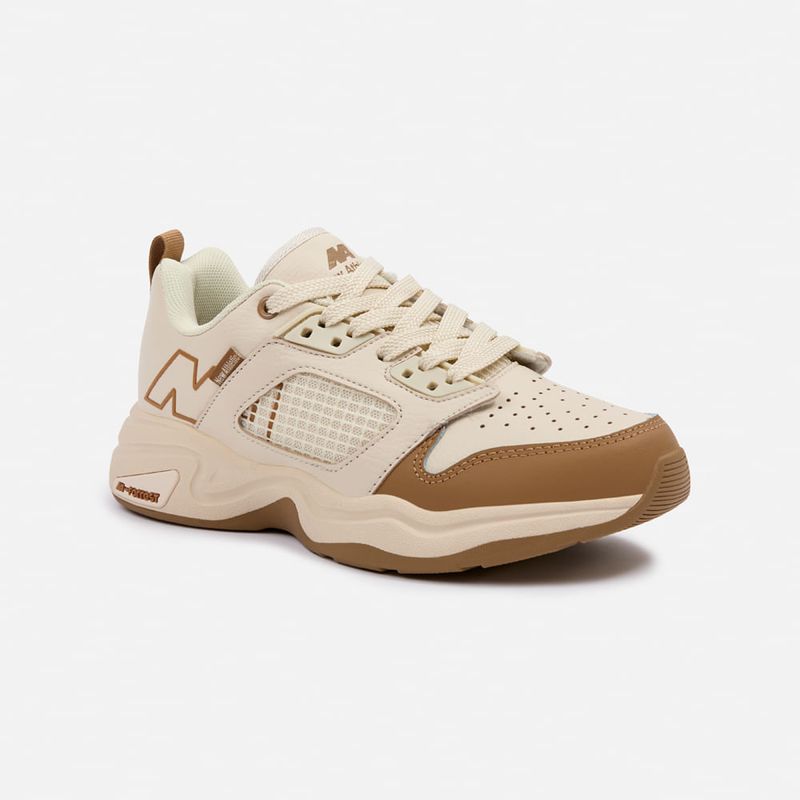 NEW ATHLETIC - Zapatillas New Athletic Tennis Forrest21 Beige Con Marrón Claro Mujer