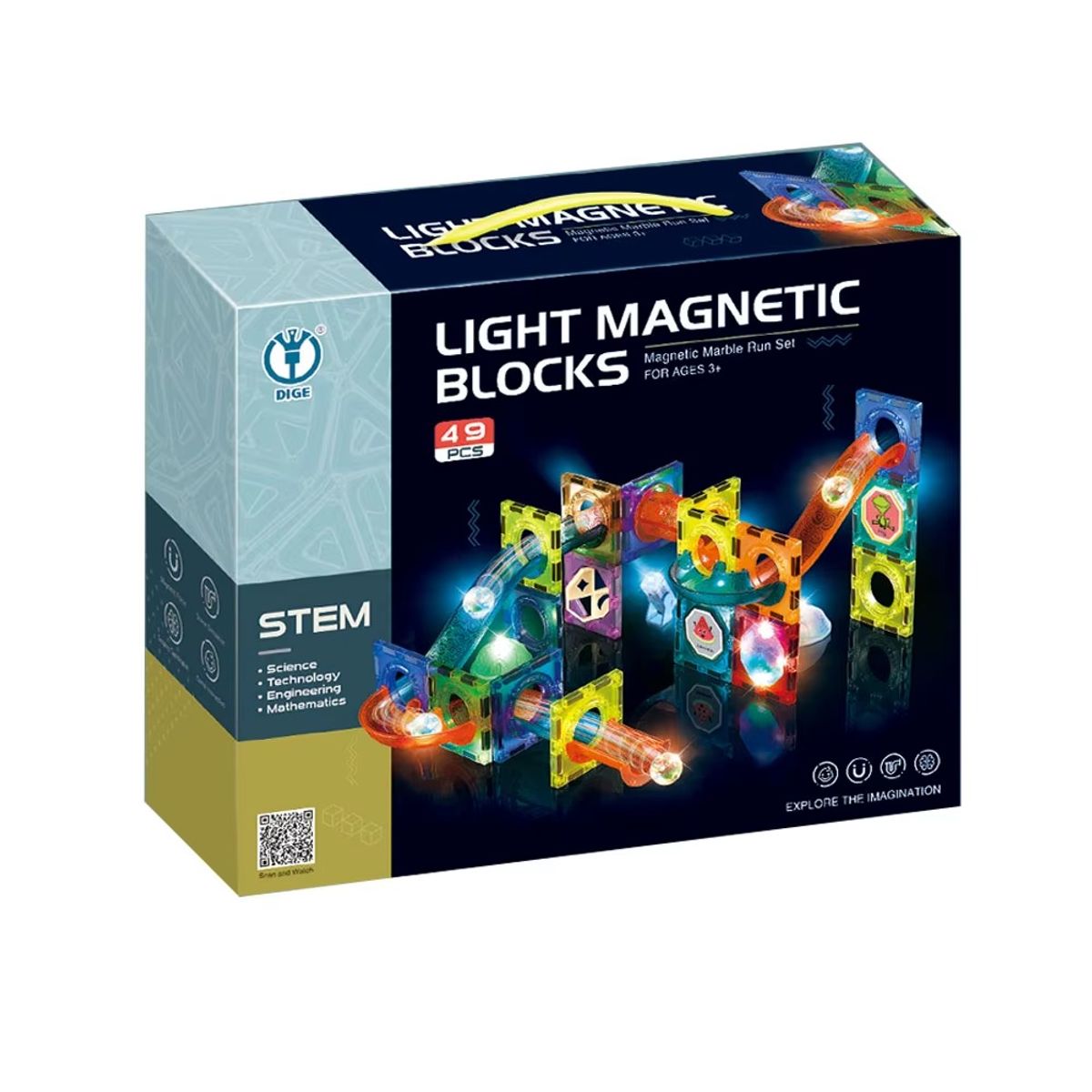 GENERICO - SET  DE JUEGO MAGNETICO  GEOMETRICO  49 PCS