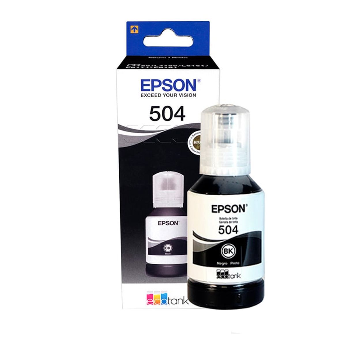 EPSON - Botella de tinta EPSON T504 color negro contenido 127m