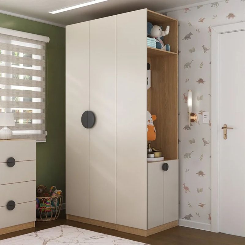 GENERICO - Ropero Moderno Narusena Blanco y Marrón 118cm R&R MUEBLES