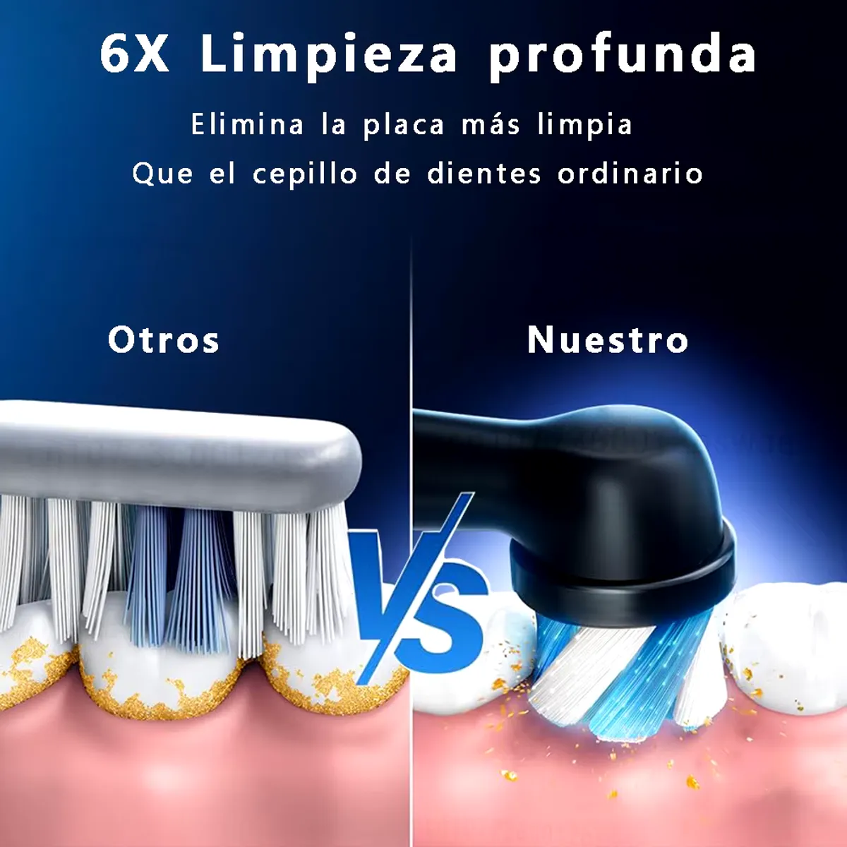 GENERICO - Cepillo de Dientes Eléctrico Giratorio Recargable Blanco