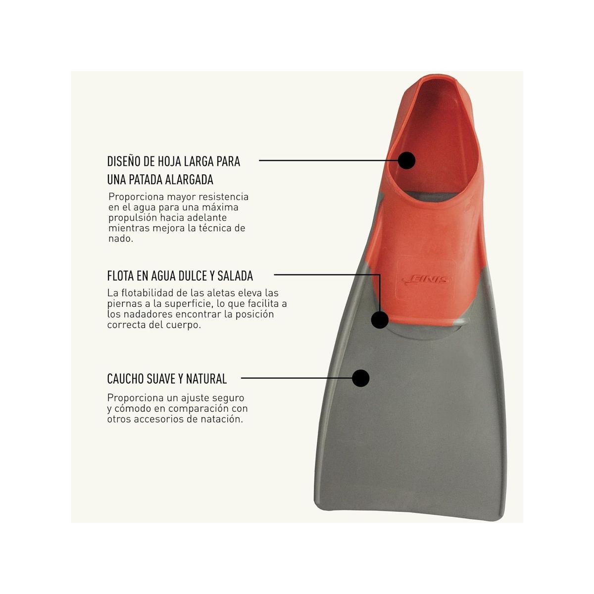 FINIS - Aletas Finis Flotantes largas Adulto Red Grey L 39-42