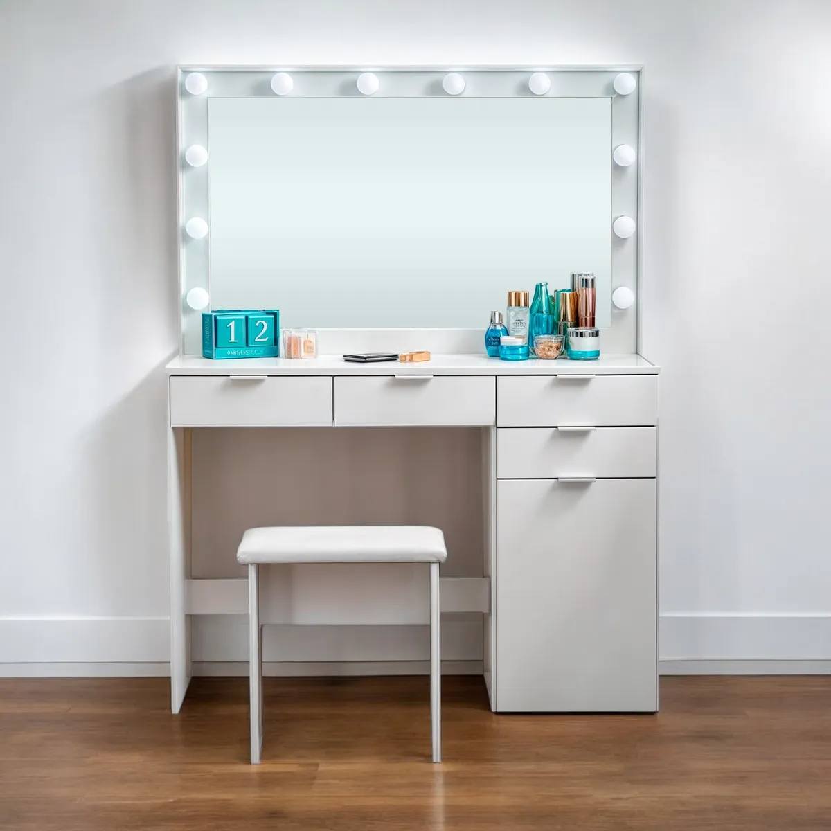 BARAKA HOME - Tocador Joyero Sundini con Espejo + puff