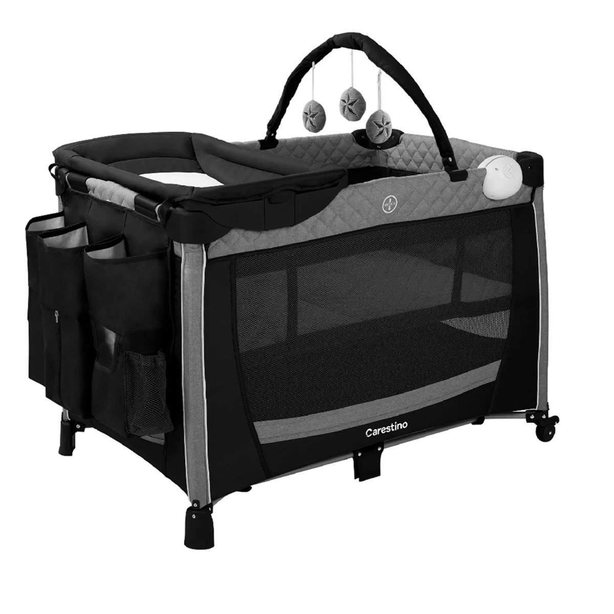 CARESTINO - Cuna Corral Plegable «GENOVA» Negro