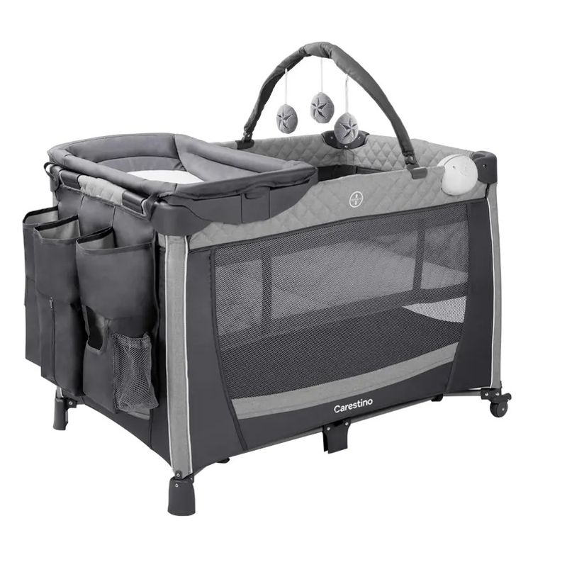 CARESTINO - Cuna Corral Plegable «GENOVA» Gris