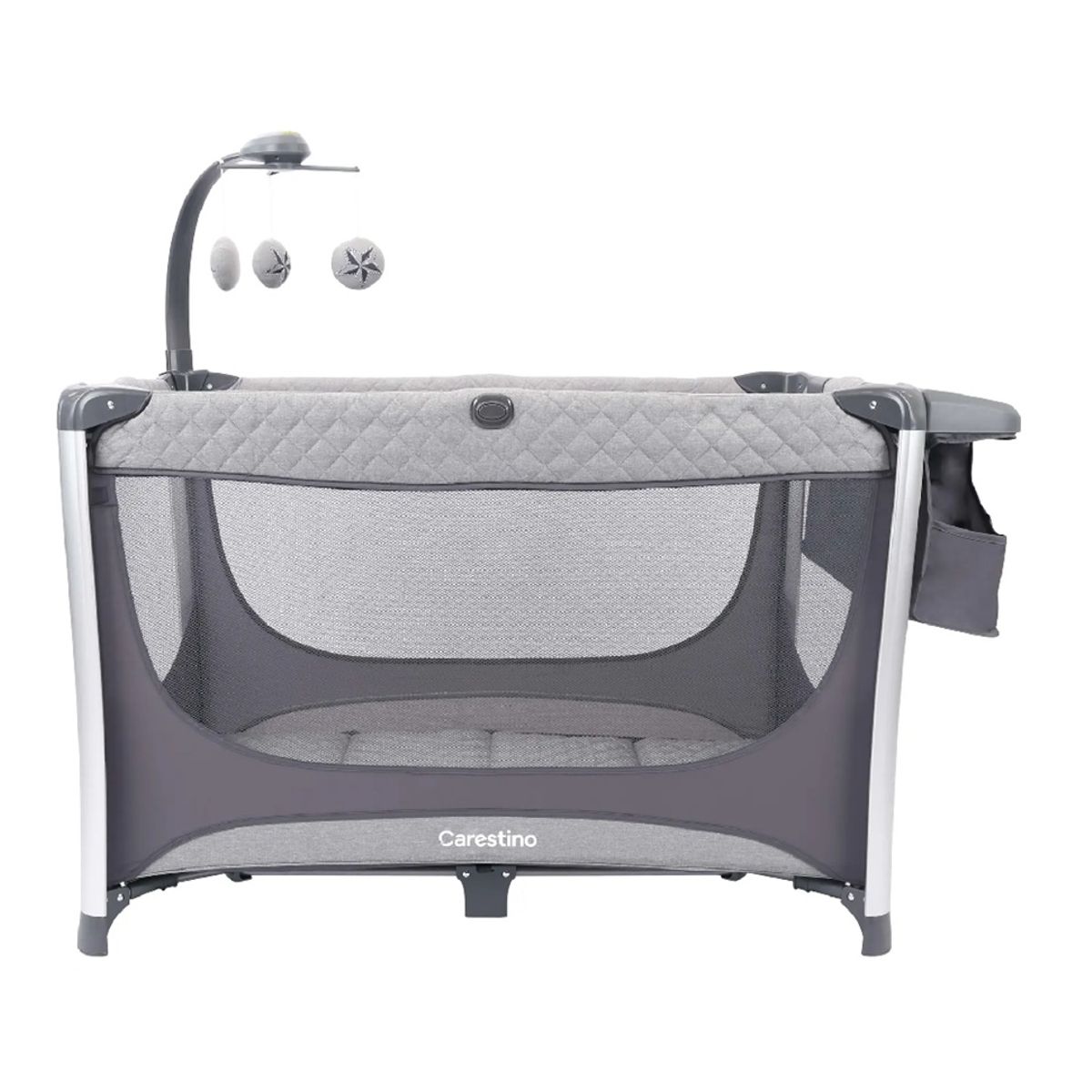 CARESTINO - Cuna Corral Valencia Gris Cambiador Con Móvil