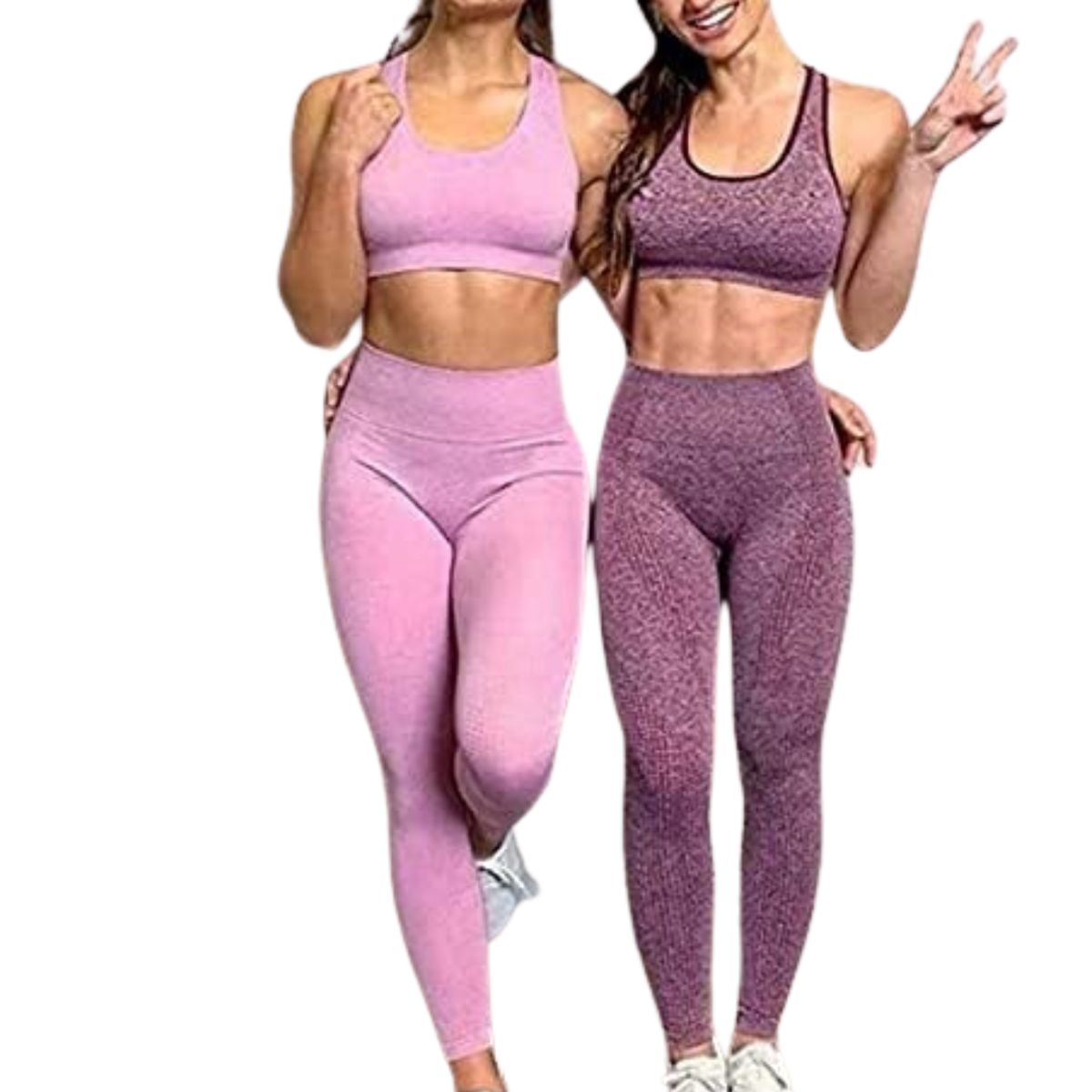GENERICO - ROPA CONJUNTO LEGGINS Y TOP DEPORTIVO PARA DAMAS LILA