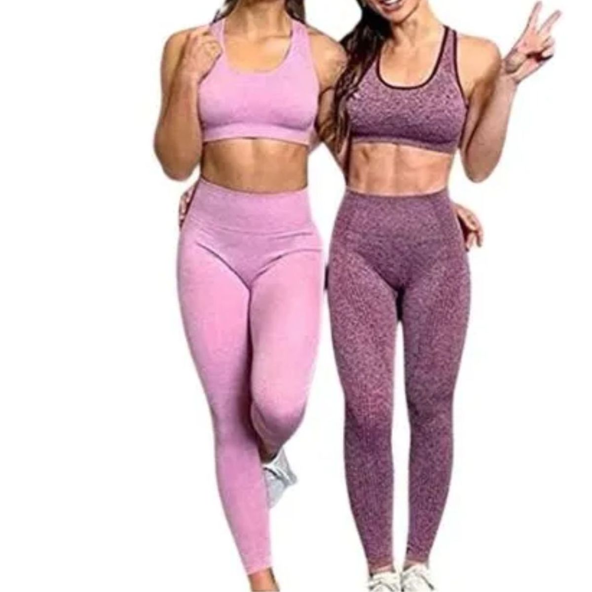 GENERICO - ROPA CONJUNTO LEGGINS Y TOP DEPORTIVO PARA DAMAS MELON