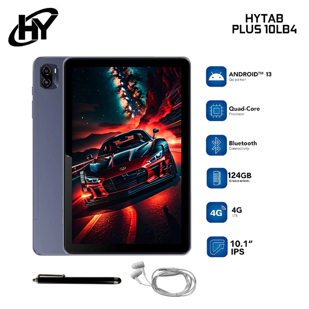 HYUNDAI - Tablet Hyundai Hytab Plus Ram 4Gb Rom 128Gb 4G chip Pantalla 101” HD IPS - 10LB4