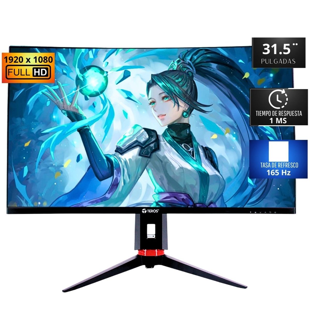 TEROS GAMING - Monitor curvo gaming TEROS TE-3215G, 31.5 FHD VA, 165 Hz, 1 ms, HDMI