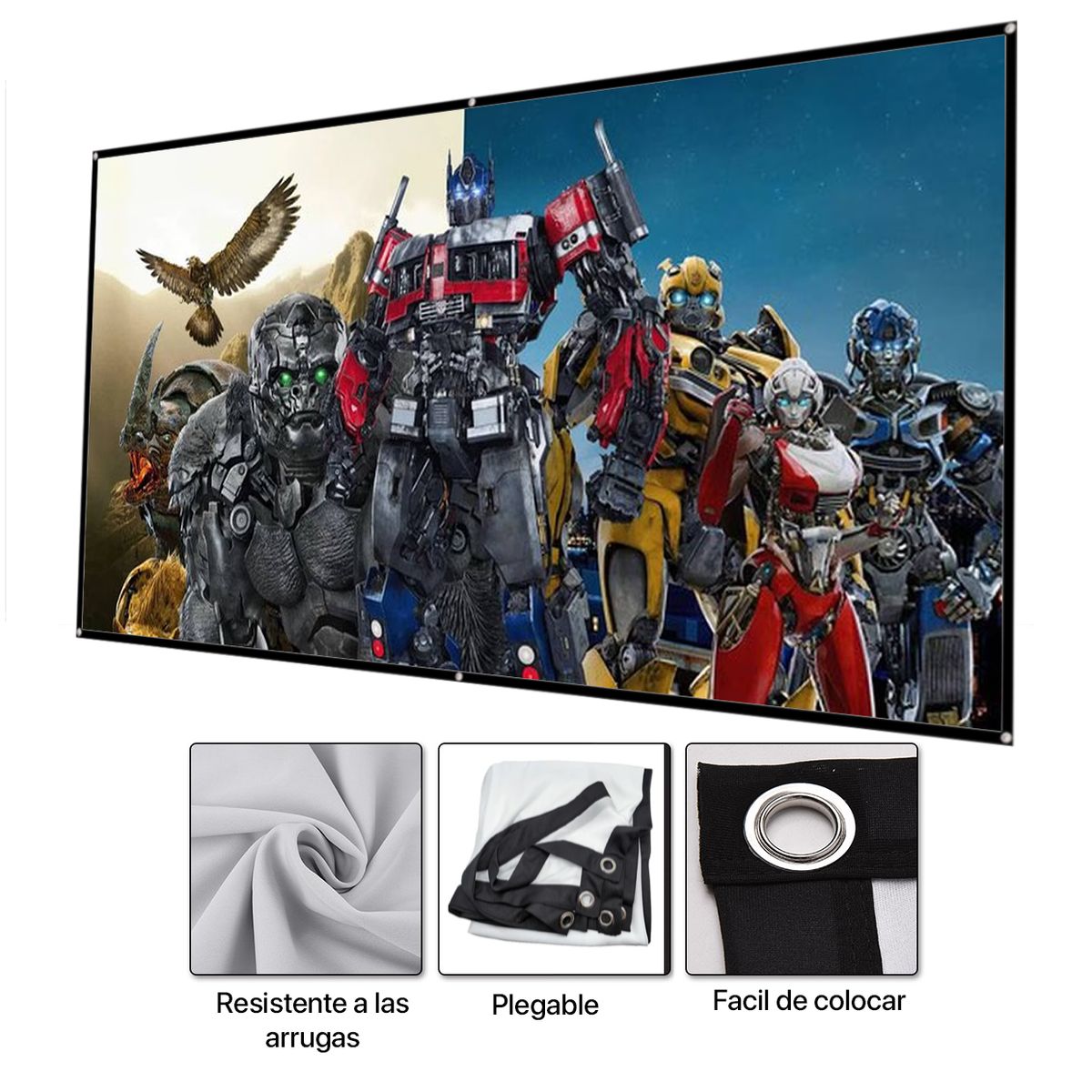 GENERICO - Pantalla Ecran Reflectiva H80-AZ 80 Pulgadas Blanco