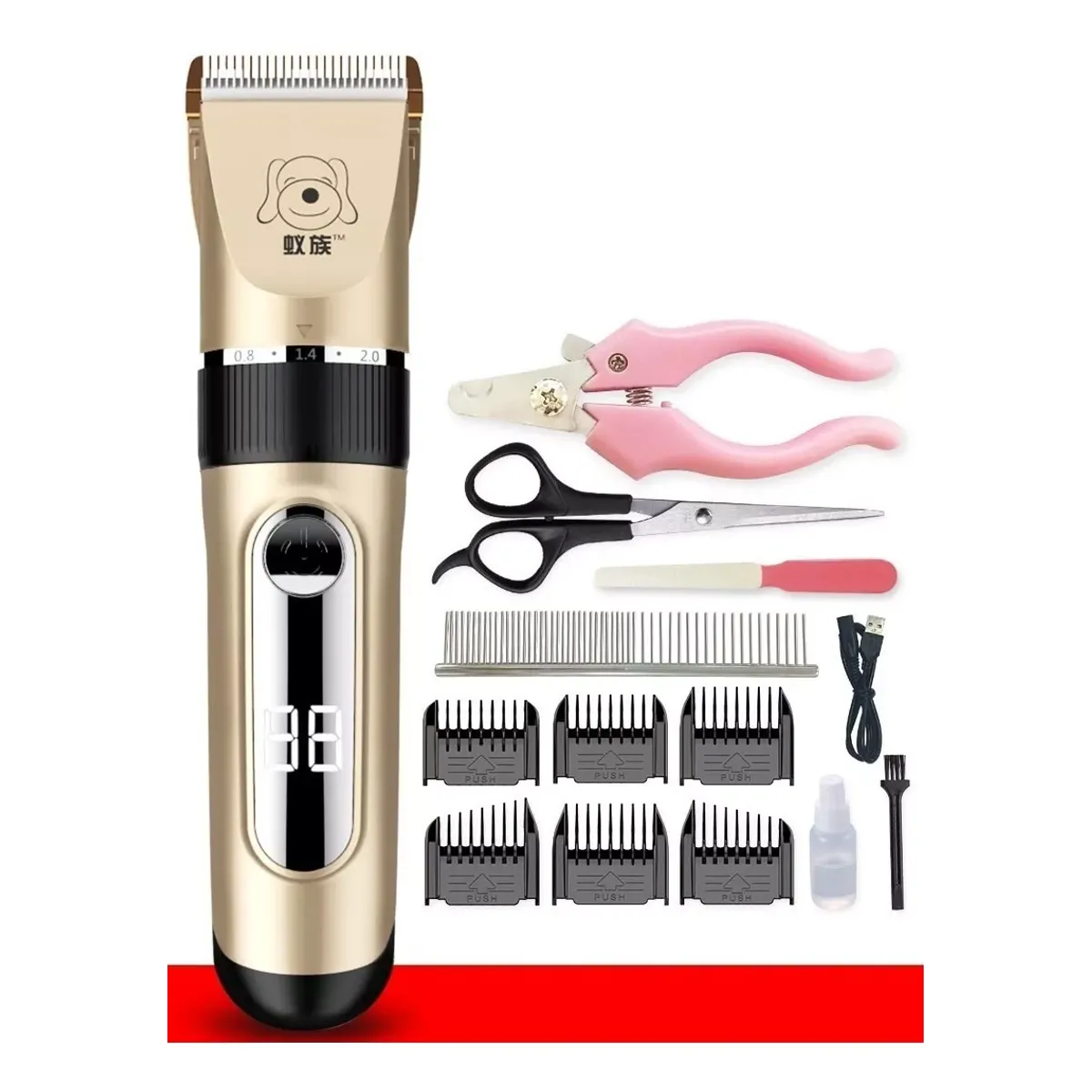 GENERICO - CORTADOR DE PELO LED PARA MASCOTA INCLUYE ACCESORIOS