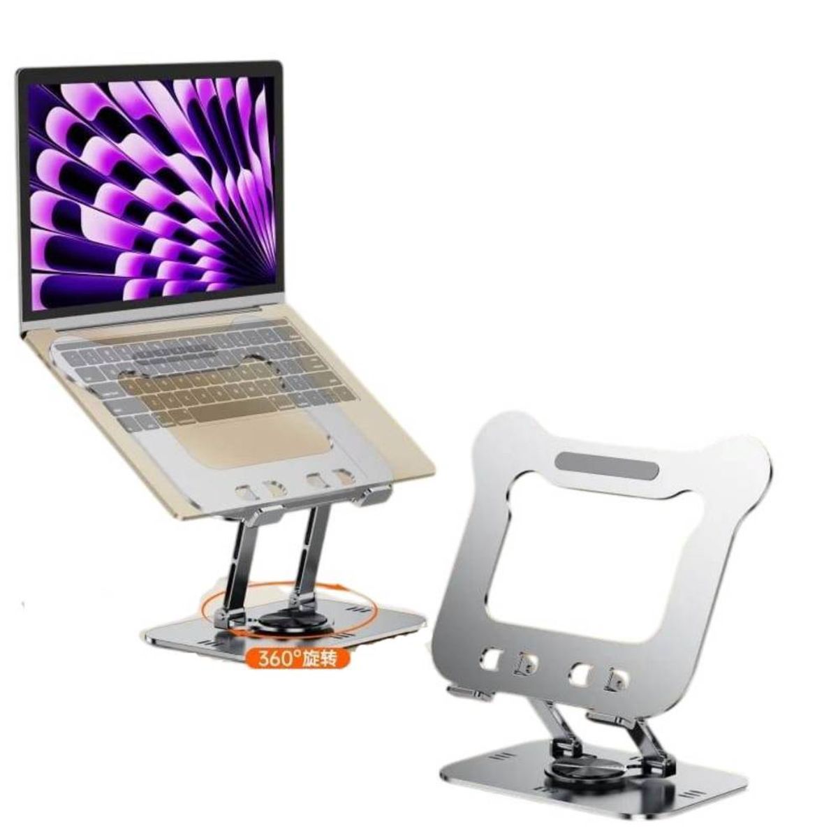 GENERICO - Soporte  para Laptop Tablet Base de Aluminio Metal Giratorio