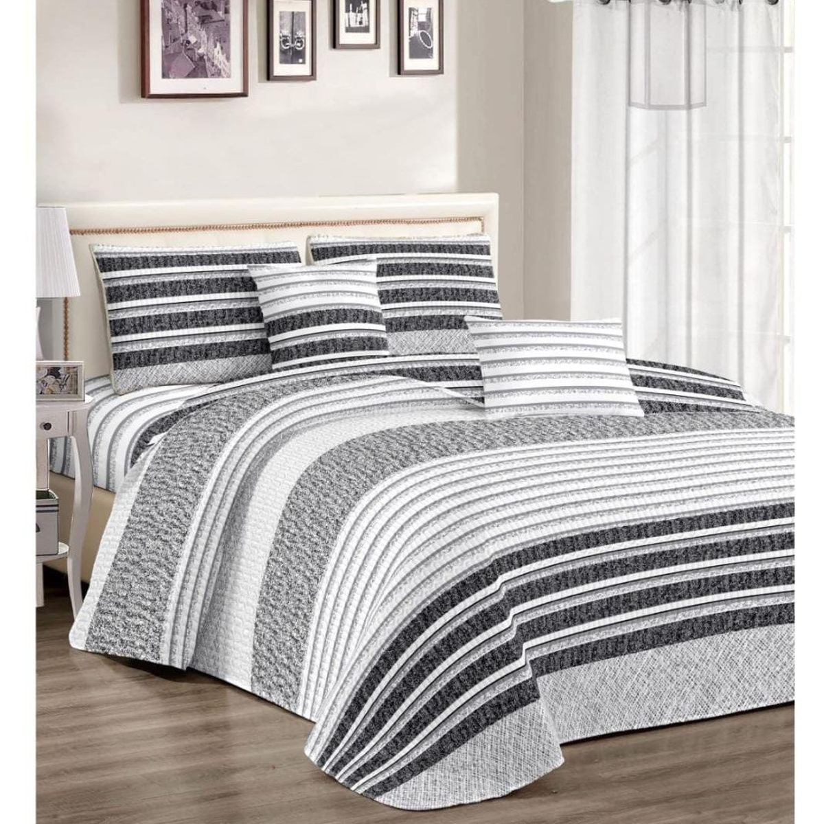 GENERICO - CUBRECAMA PALMERAS EN 3 PIEZAS DE 2 PLAZAS