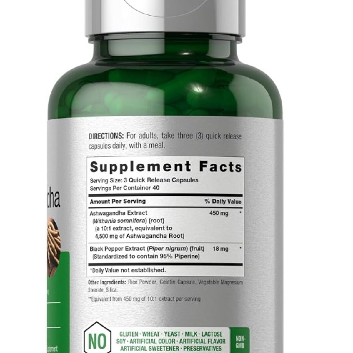 GENERICO - Ashwagandha 450 mg 10:1 Extract 120 Capsulas - Horbaach