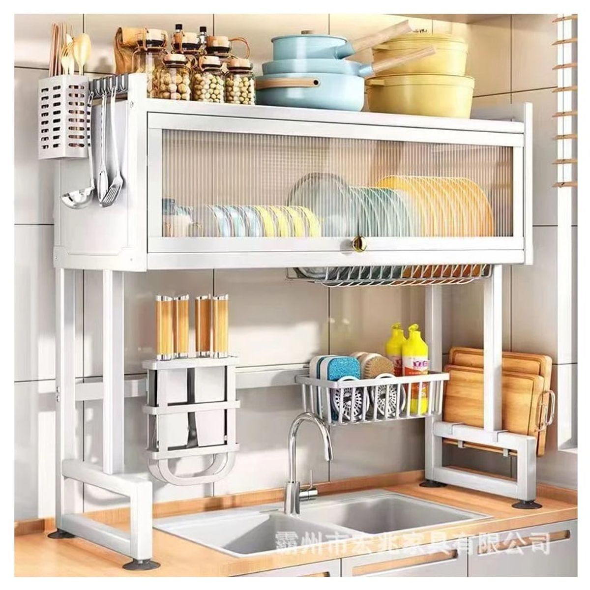 GENERICO - ESTANTE ESCURRIDOR DE PLATOS CON TAPA - 85 cm