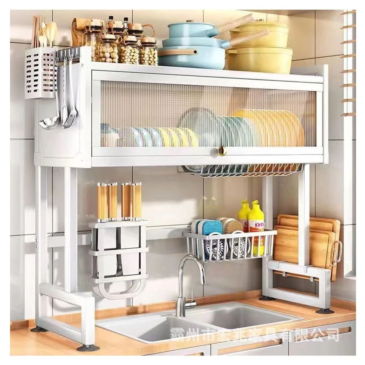 GENERICO - ESTANTE ESCURRIDOR DE PLATOS CON TAPA - 85 cm