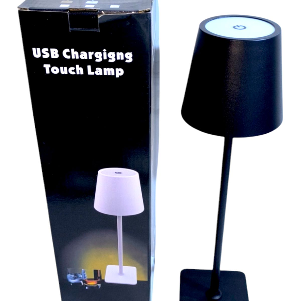 GENERICO - Lampara de mesa táctil con carga USB