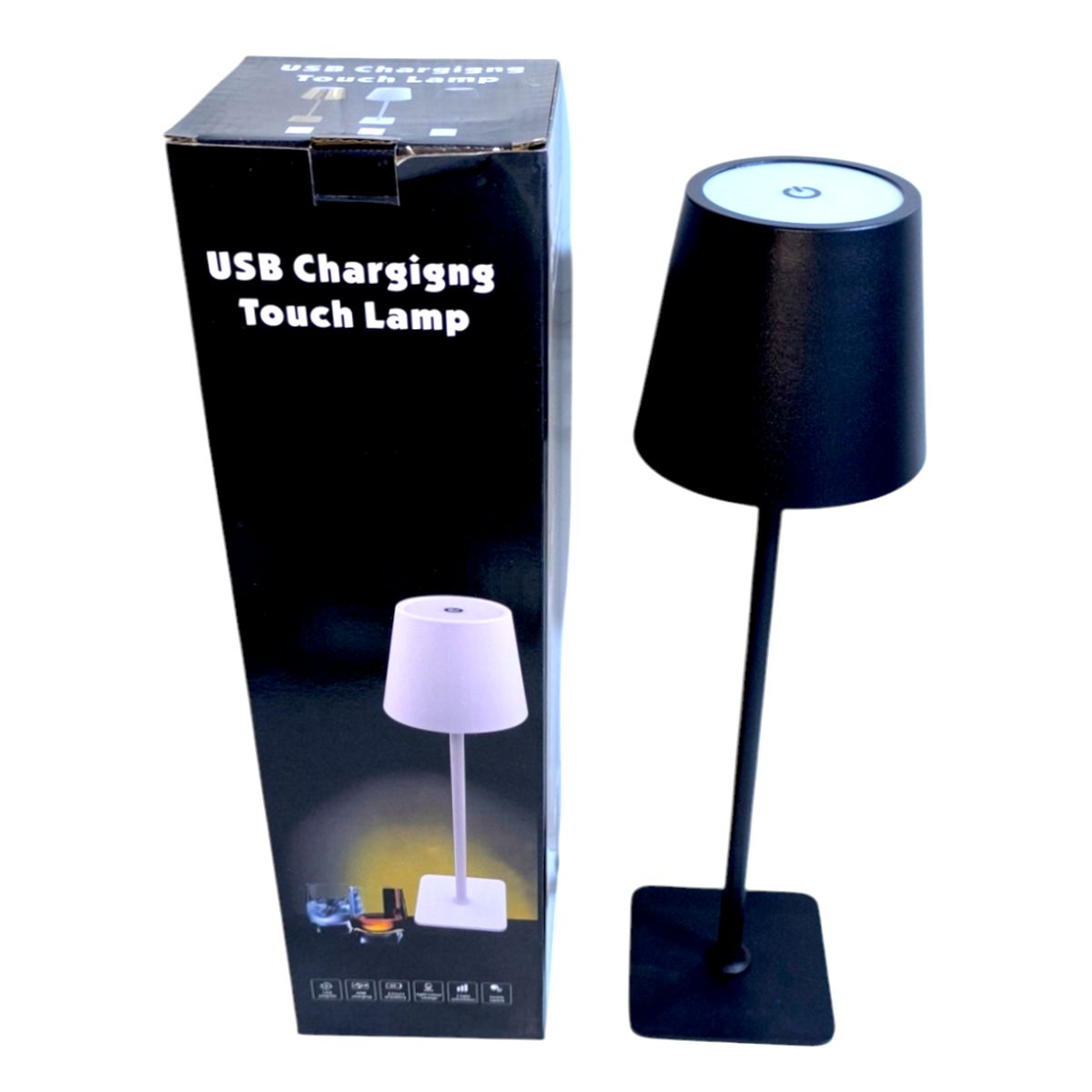 GENERICO - Lampara de mesa táctil con carga USB