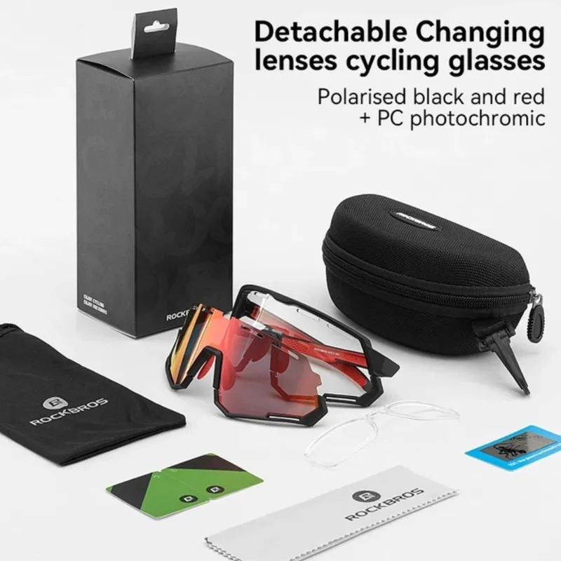 ROCKBROS - Gafas ROCKBROS Intercambiables POLARIZADAS y FOTOCROMÁTICAS