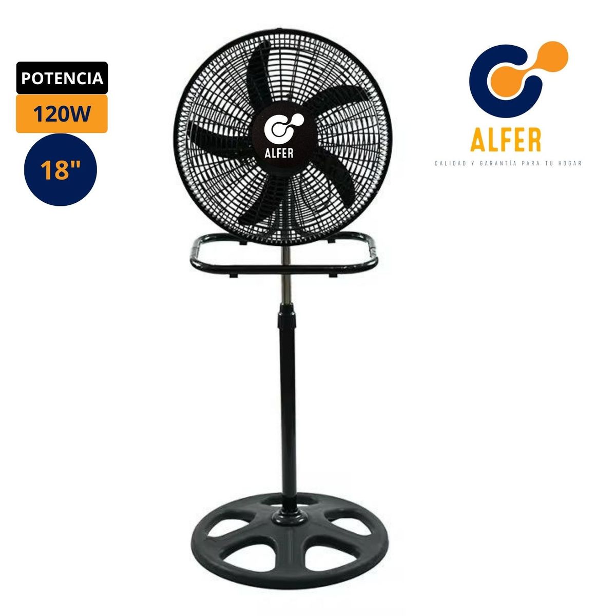 ALFER - Ventilador Alfer 3 en 1 De 18″ 120 Watts Negro