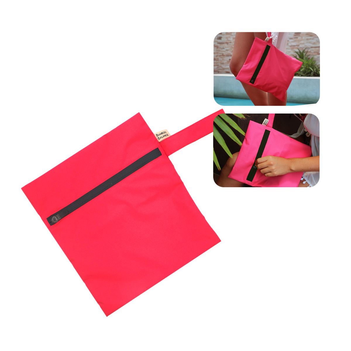 BAMBOO BALANCE - Bolsa Antifluido YAKU - Talla S - Fresa con Cierre Azul Marino