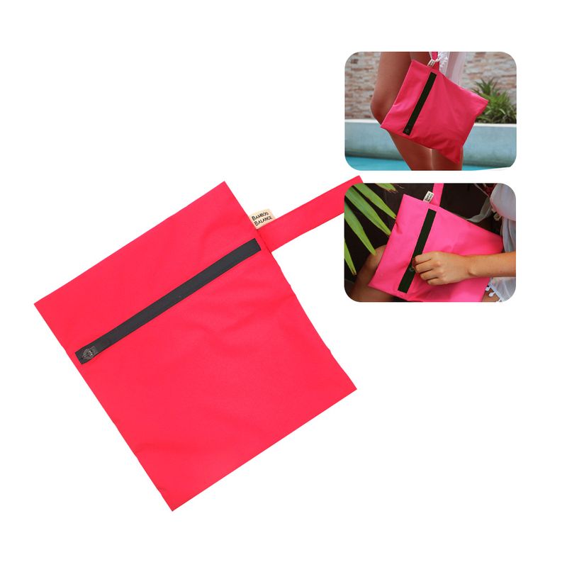 BAMBOO BALANCE - Bolsa Antifluido YAKU - Talla S - Fresa con Cierre Azul Marino