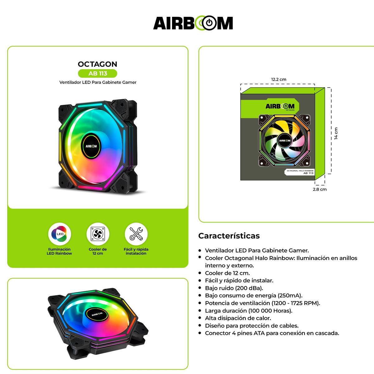 AIRBOOM - COOLER AIRBOOM OCTAGONAL HALO RAINBOW AB 113
