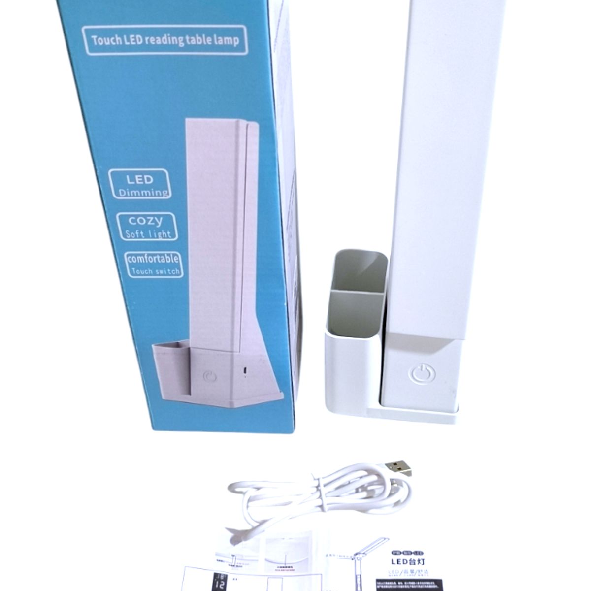 GENERICO - Lámpara de mesa táctil con luz LED recargable con cable USB